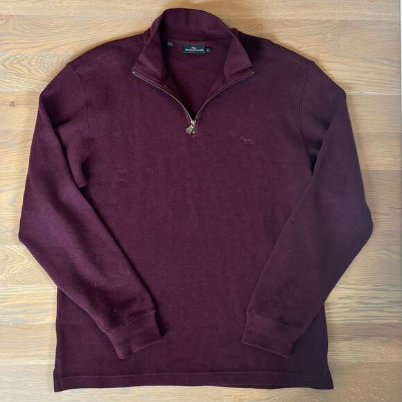 Rodd & Gunn Alton Ave 1/4 Zip Sweatshirt Australian Cotton Berry Mens Large - Picture 1 of 10